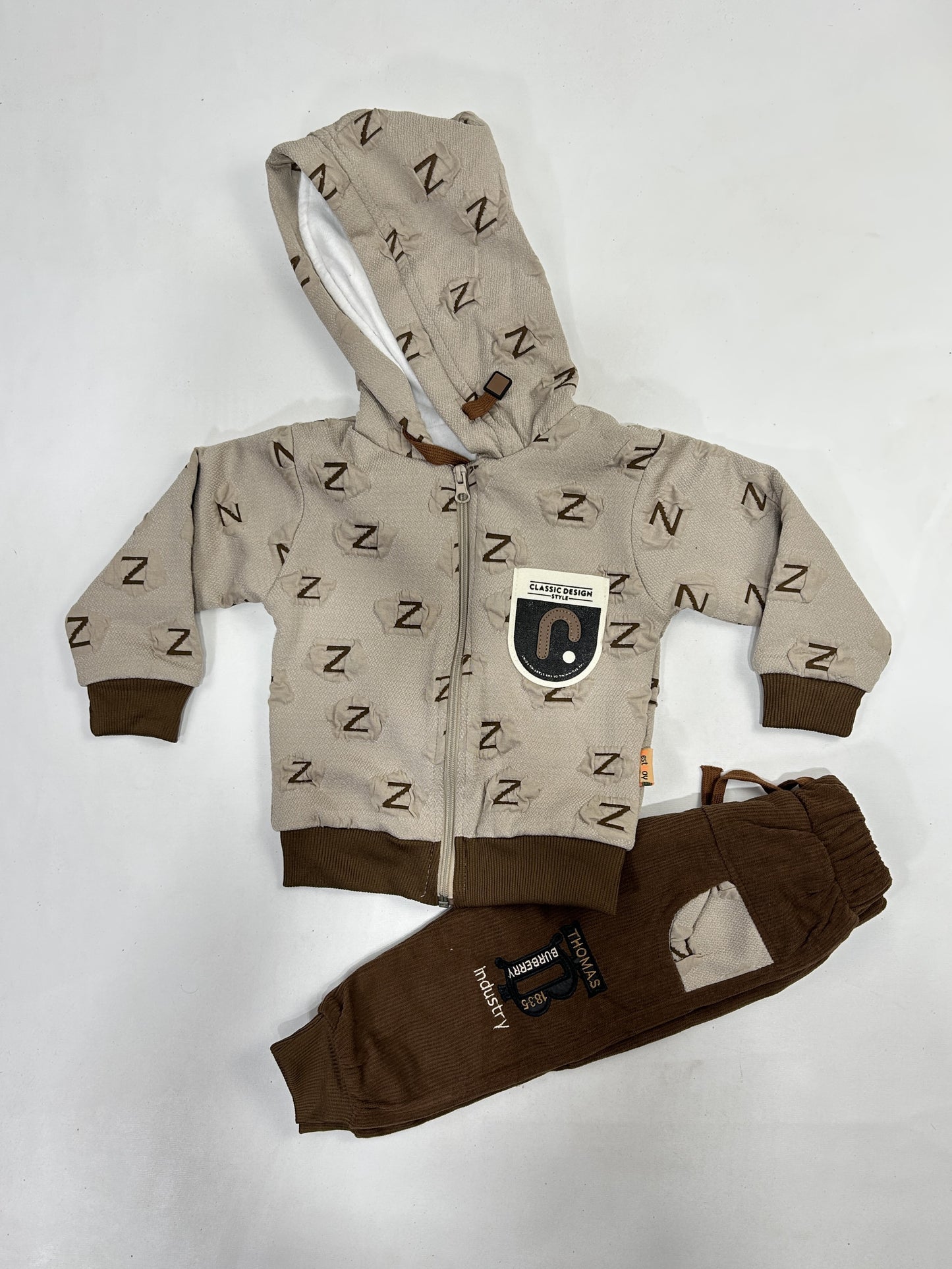 1Yr - 4Yrs Brown Fleece Suit For Kids AJ BS506
