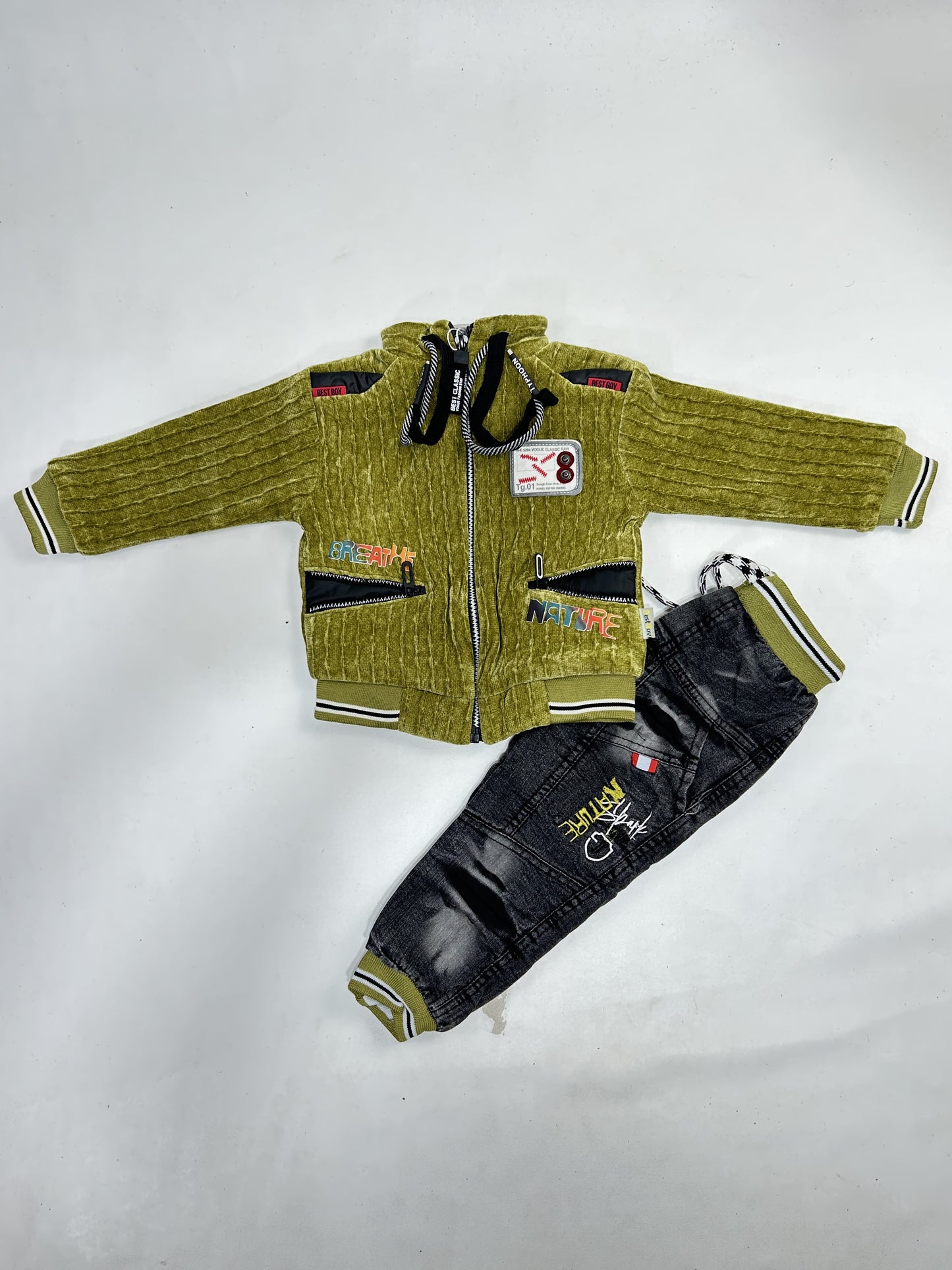 1Yr - 4Yrs Green Fleece Suit For Kids AJ BS509