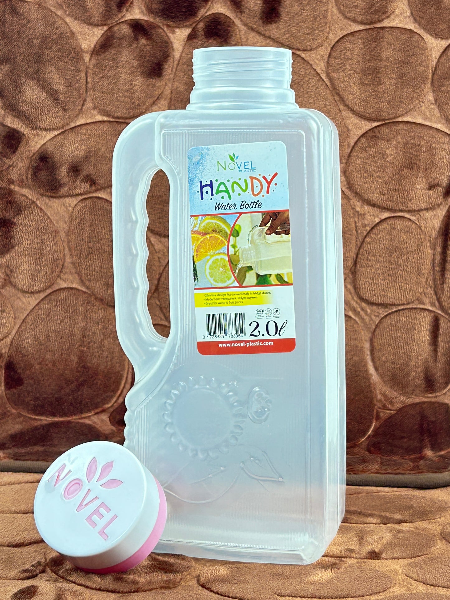 Pink Plastic Transparent Water Bottle - 2000ML
