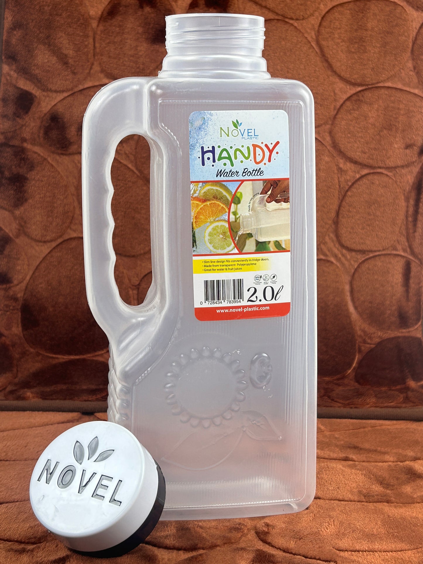 Black Plastic Transparent Water Bottle - 2000ML