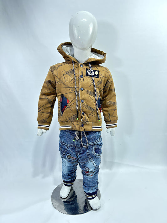 1Yr - 4Yrs Brown Jacket Suit For Kids AJ BS499