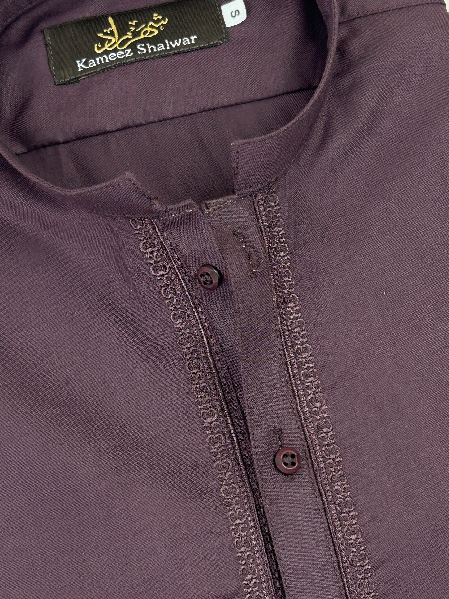 772- 05 Dark Purple Stitched Suit Kameez Shalwar For Men MSK210