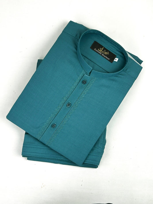 772- 03 Sea Green Stitched Suit Kameez Shalwar For Men MSK208 Shab