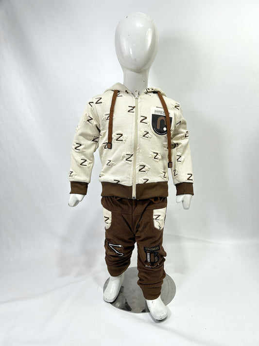 1Yr - 4Yrs Beige Fleece Suit For Kids AJ BS507