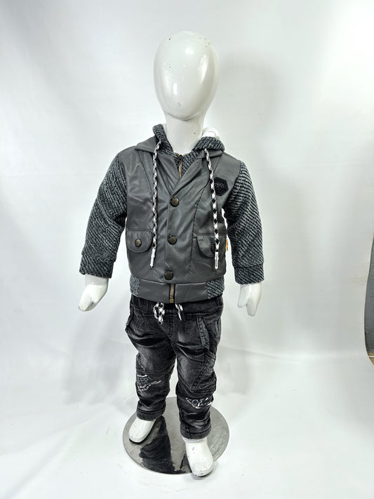 1Yr - 4Yrs Grey Jacket Suit For Kids AJ BS497