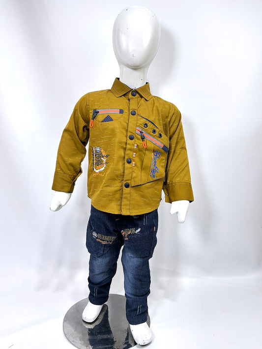 1Yr - 4Yrs Club Olive Full Sleeve Suit For Kids AJ BS523