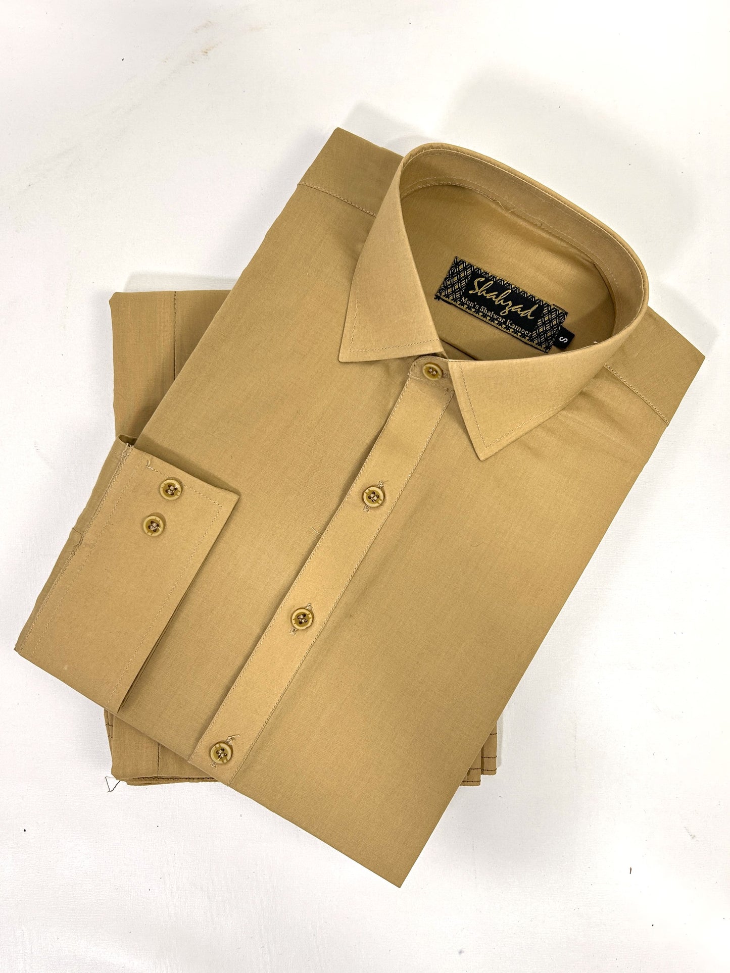 806/A Men's Cotton Kameez Shalwar Stitched Suit Sand Brown 01 MSK245
