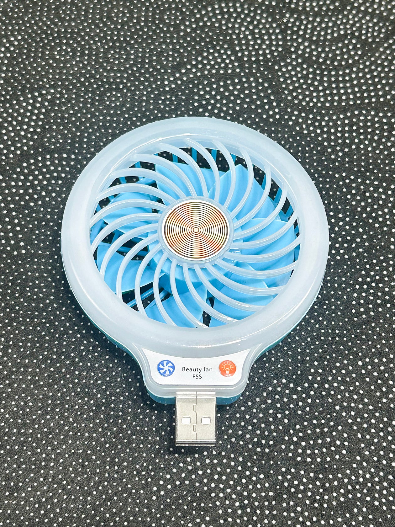 Blue USB Mini Portable Adjustable Fan