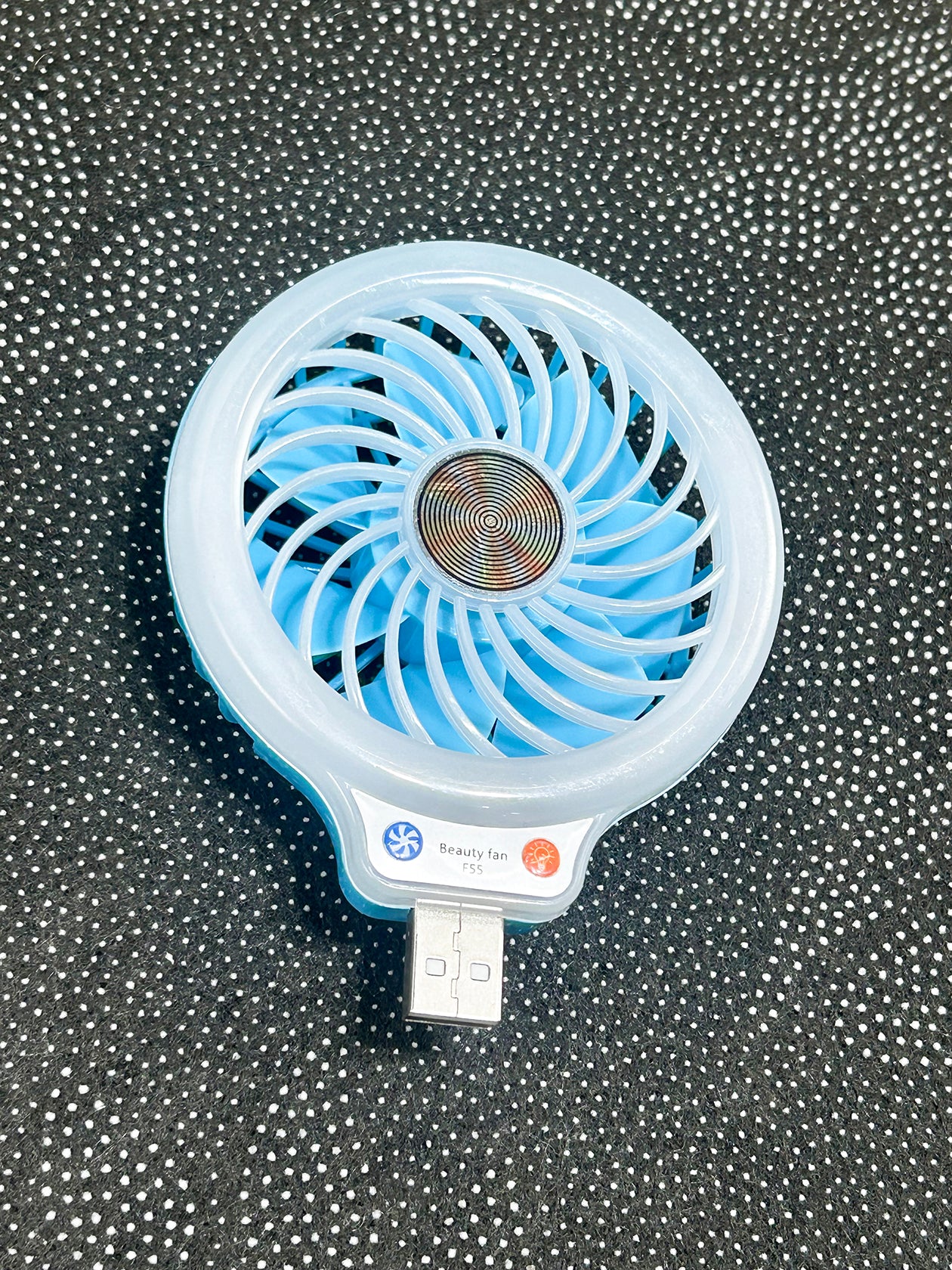 Blue USB Mini Portable Adjustable Fan