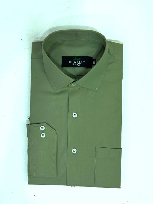 Green Formal Dress Shirt For Men MFS360