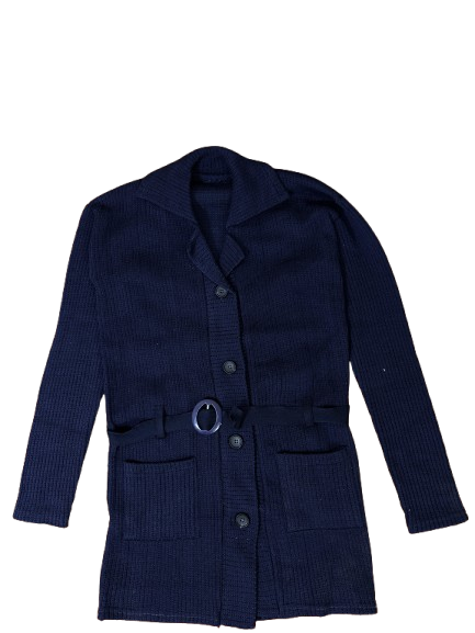 Navy Blue Full Sleeves Long Sweater For Women WSW06
