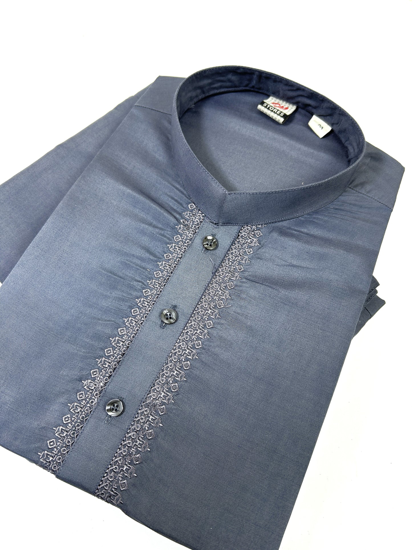 785 Men's Kameez Shalwar Stitched Suit Grey 04 MSK260 Shab