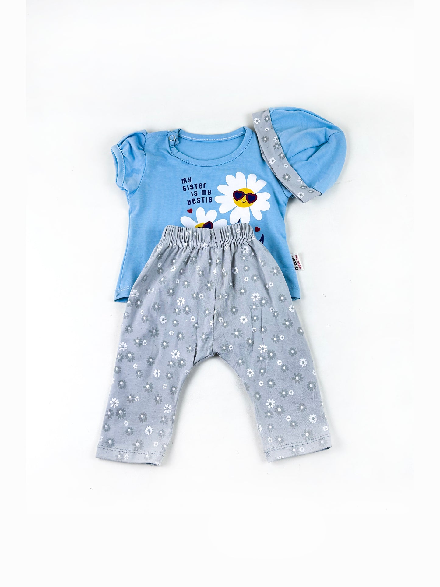 ZG Newborn Baby Suit 0Mth - 3Mth Bestie Blue NBS516