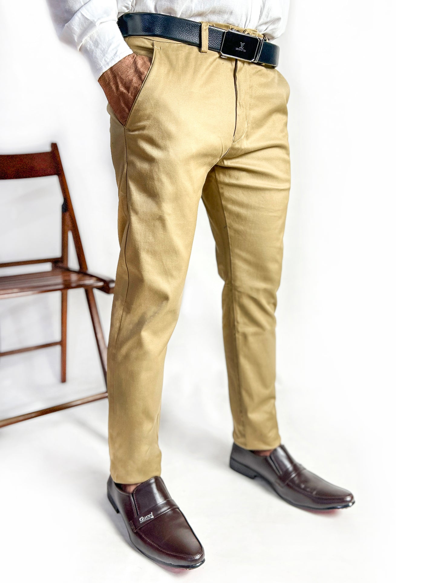 Sand Brown Cotton Chino Pant For Men MCP32