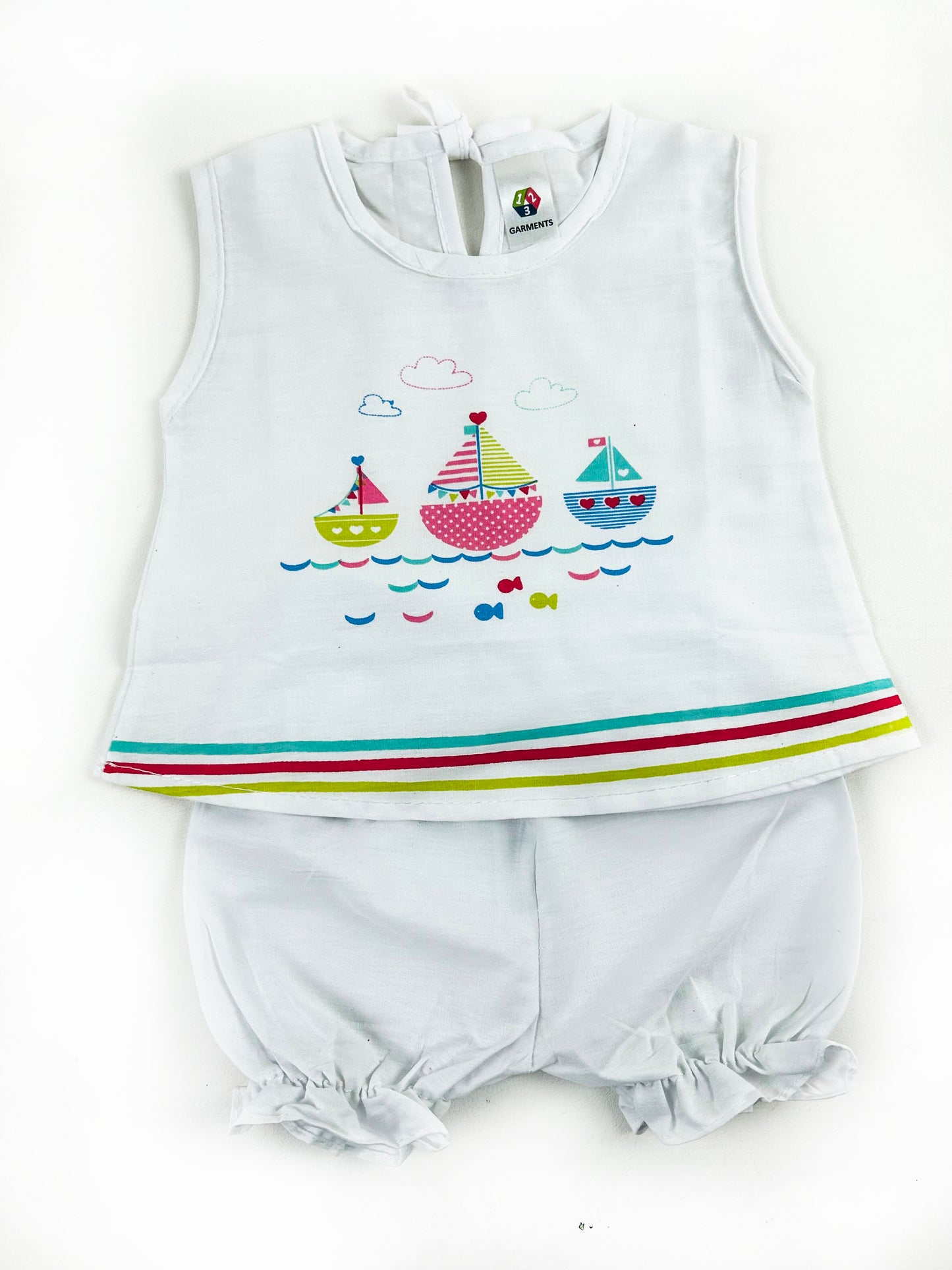 0Mth - 3Mth White Baby Suit For Newborns NBS540
