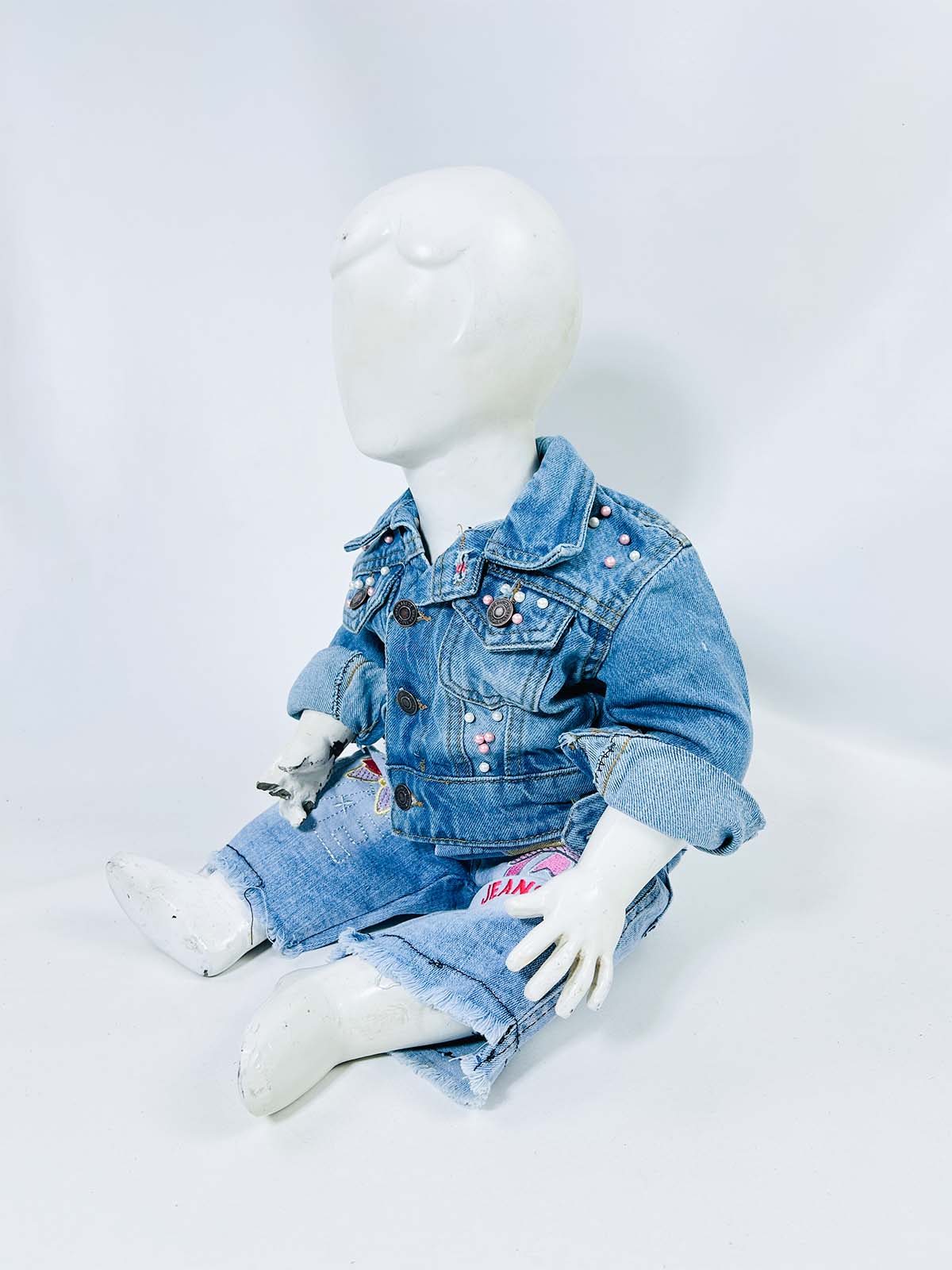 6Mth- 8Yrs Faded Light Blue Denim Jacket For Girls KJ41