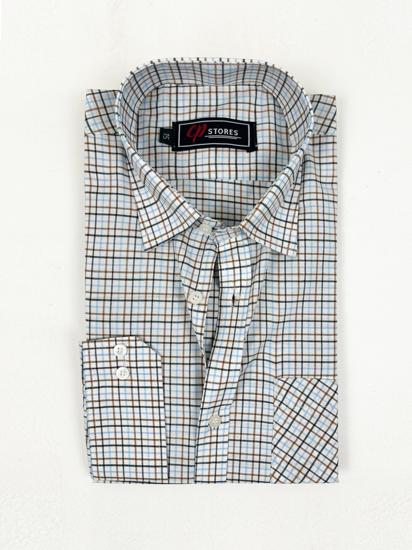 Blue Checks Formal Dress Shirt For Men MFS246