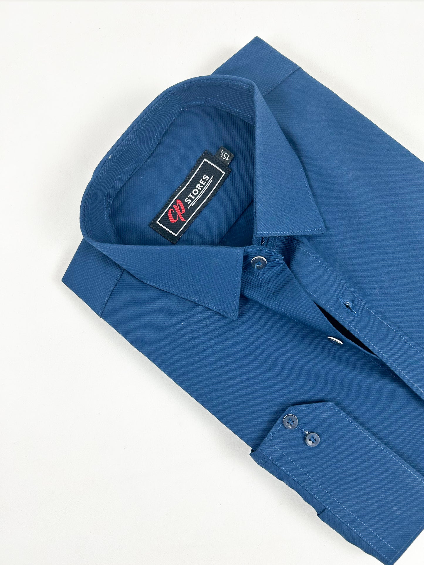 Navy Blue Self Lines Formal Dress Shirt For Men MFS249