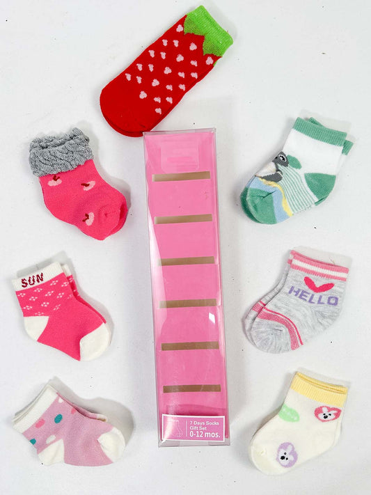 0 Mth - 12 Mth Pack Of 7 Socks for Newborn - Multicolor NBC43