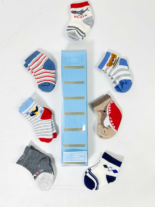 0 Mth - 12 Mth Pack Of 7 Socks for Newborn - Multicolor NBC44