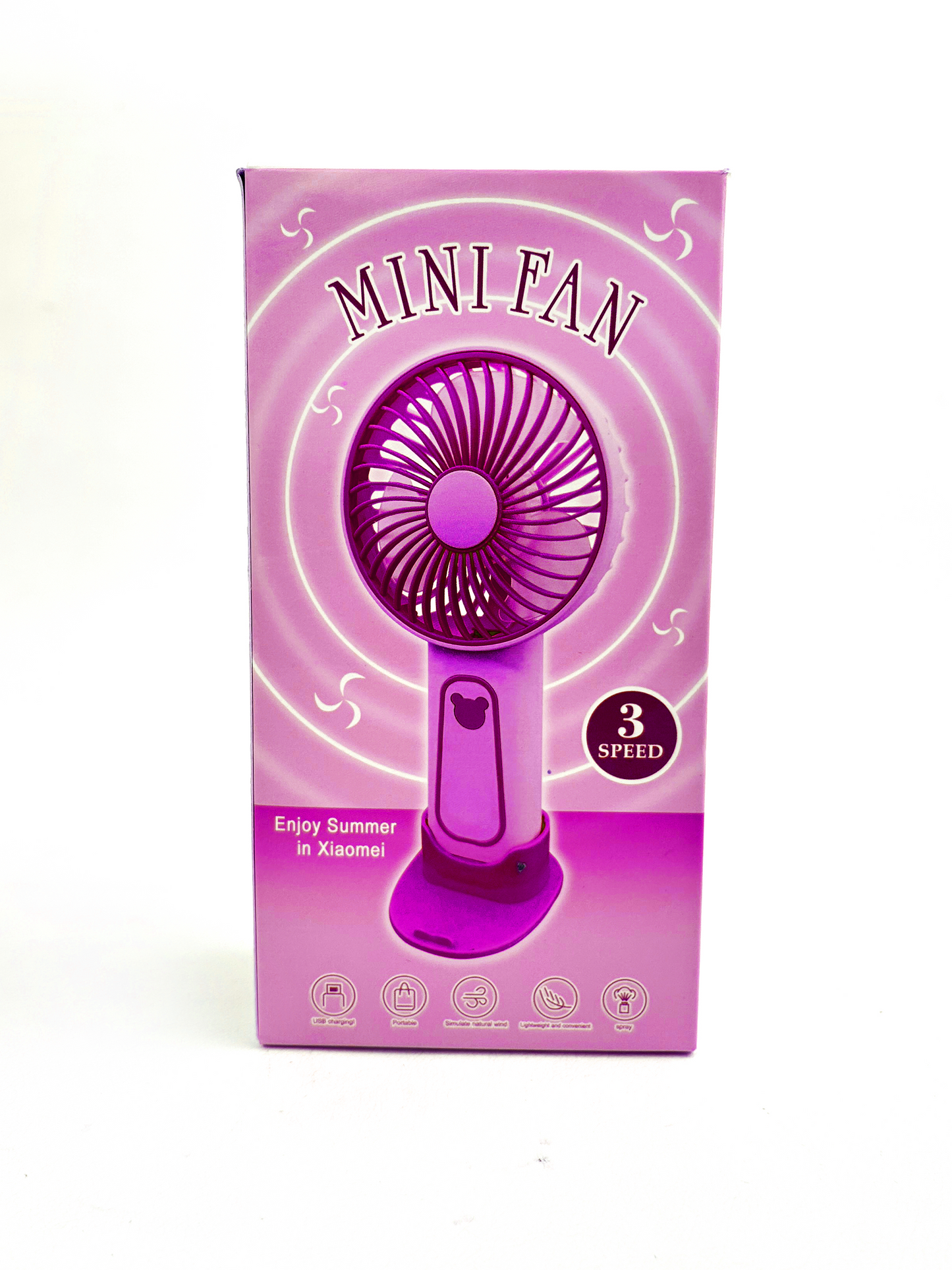 Rechargeable Mini Portable Fan Pink KTY146