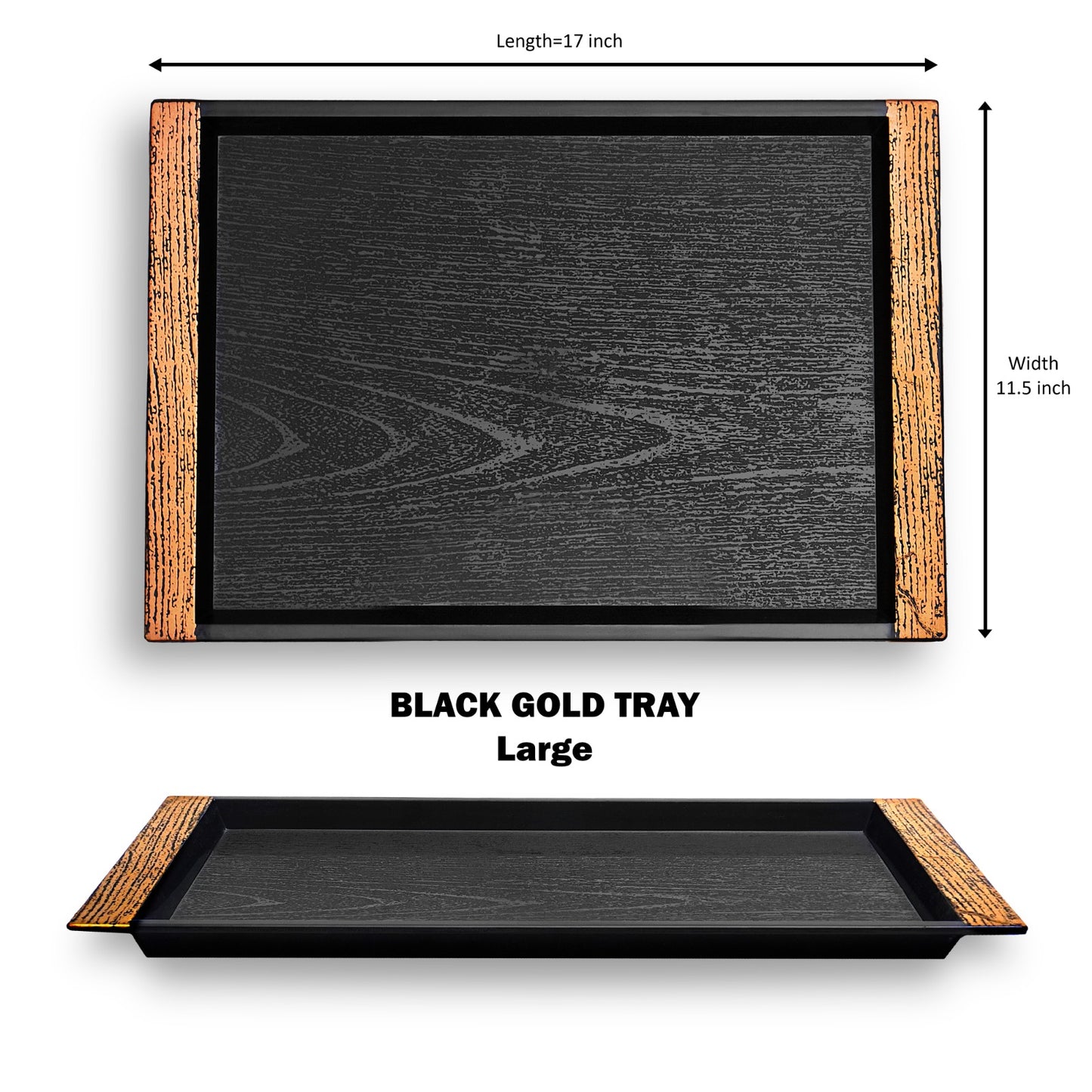 Plastic Rectangle Shape Serving Tray 3 Sizes Set