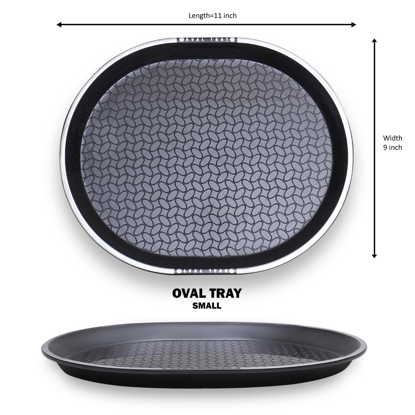 Plastic Oval Shape Serving Tray 2 Sizes Set