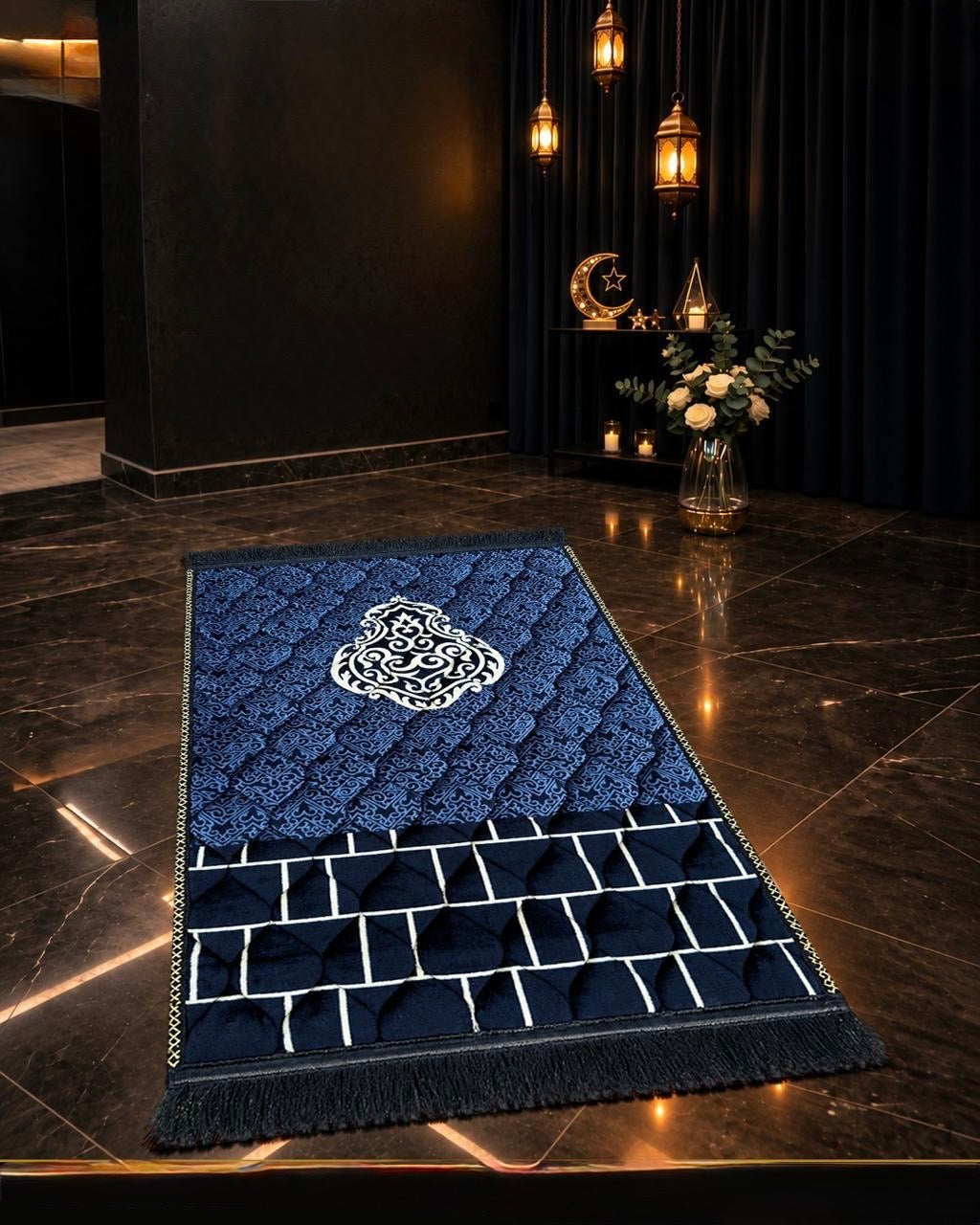 Navy Blue Jae-Namaz / Prayer Mat 70 x 105 Multidesign JAE13