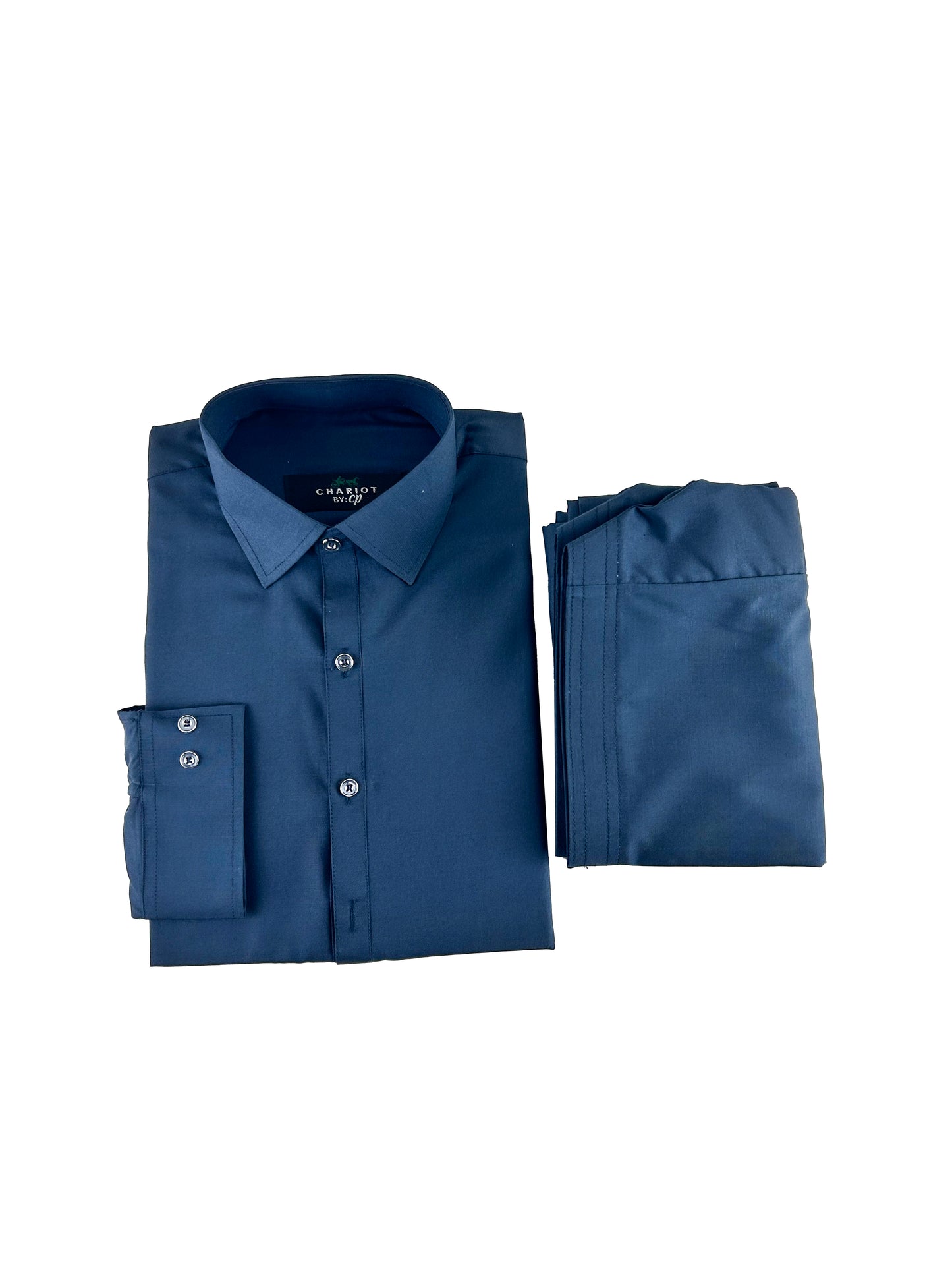 761-2 Navy Blue Stitched Suit Kameez Shalwar For Men MSK162