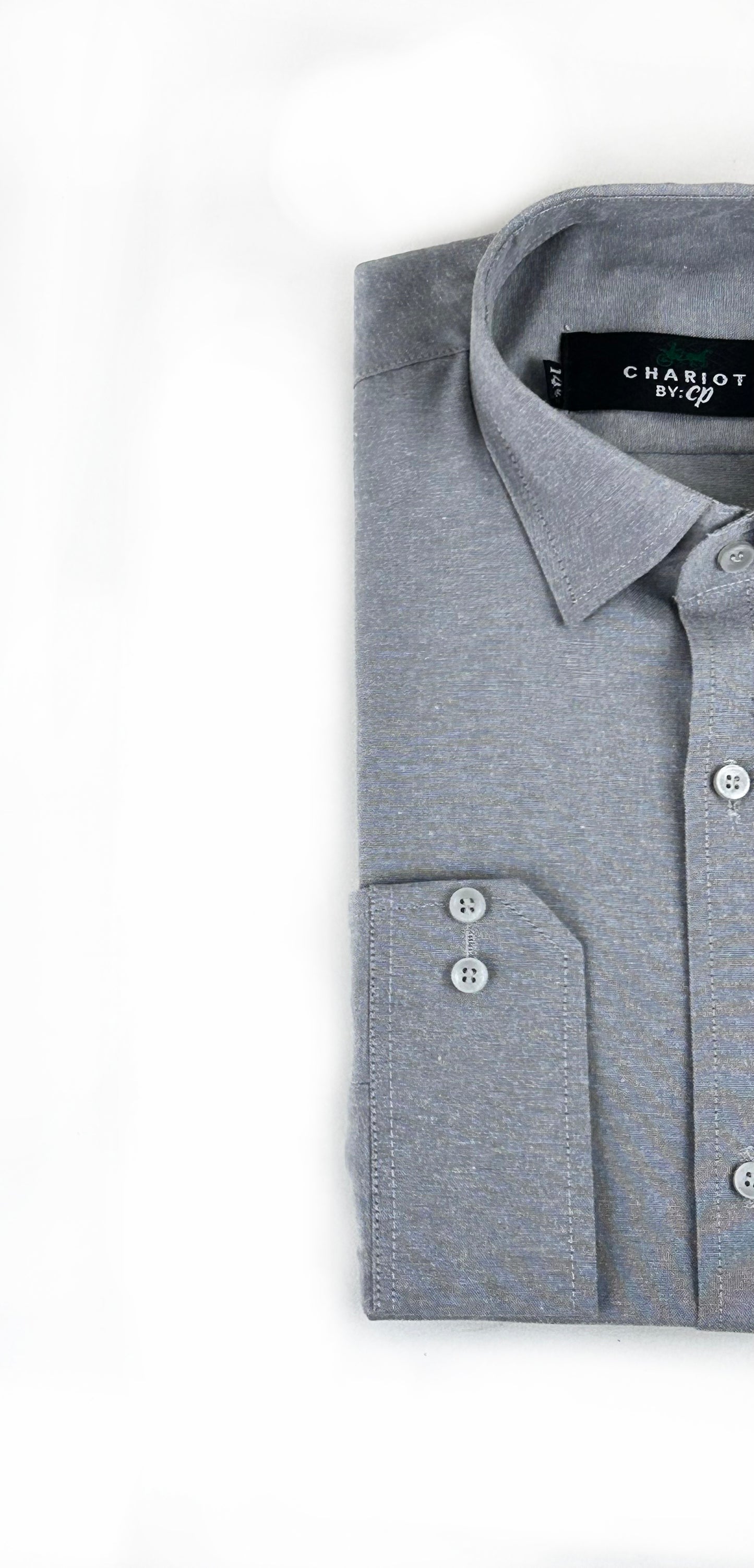 CH Men's Chambray Formal Dress Shirt Light Grey MFS281