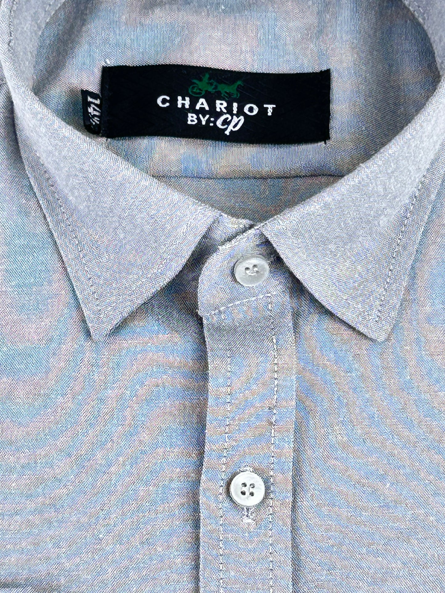 CH Men's Chambray Formal Dress Shirt Light Grey MFS281