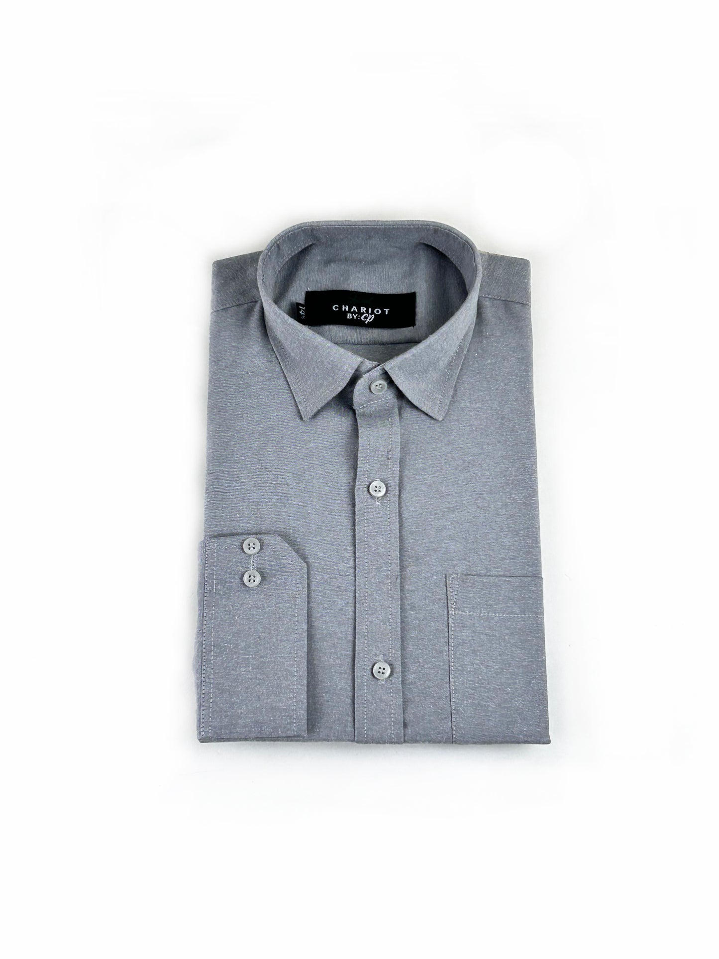 CH Men's Chambray Formal Dress Shirt Light Grey MFS281