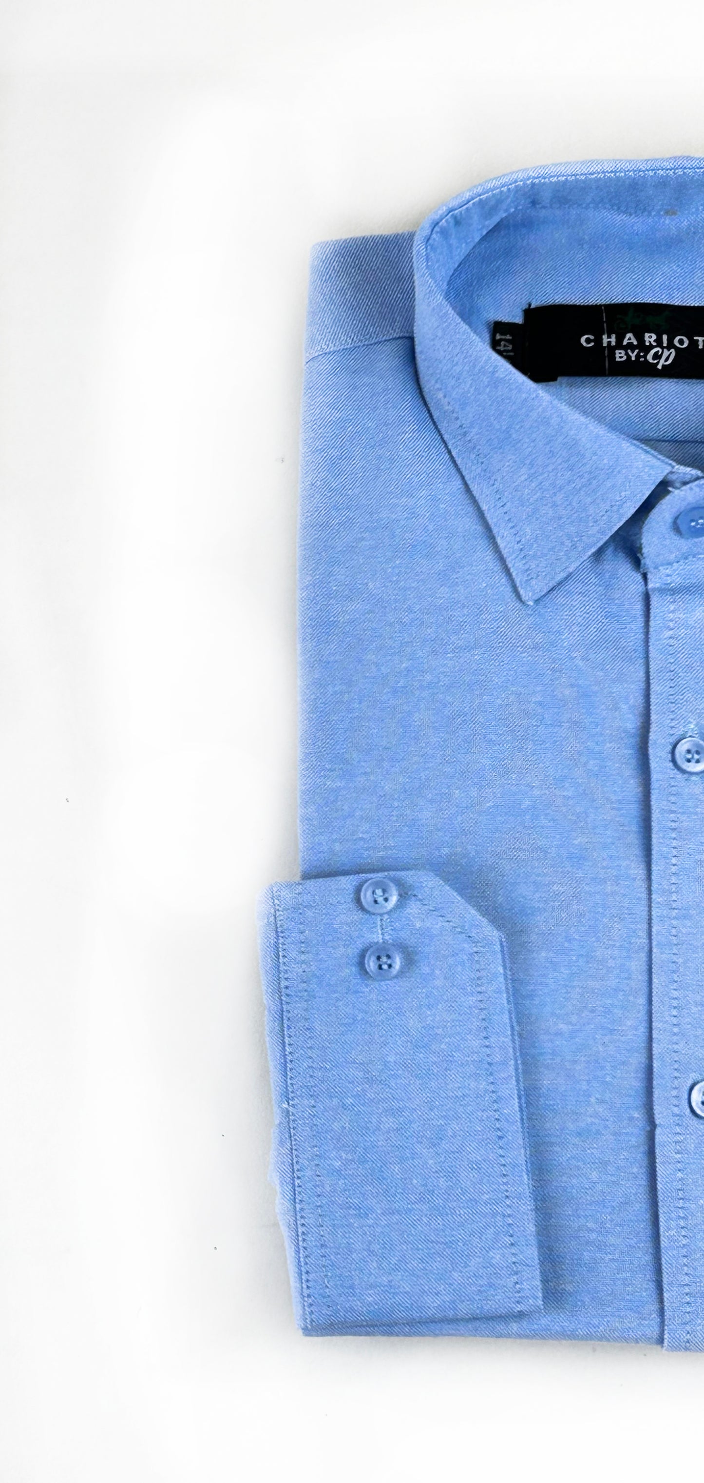 CH Men's Chambray Formal Dress Shirt Sky Blue MFS282