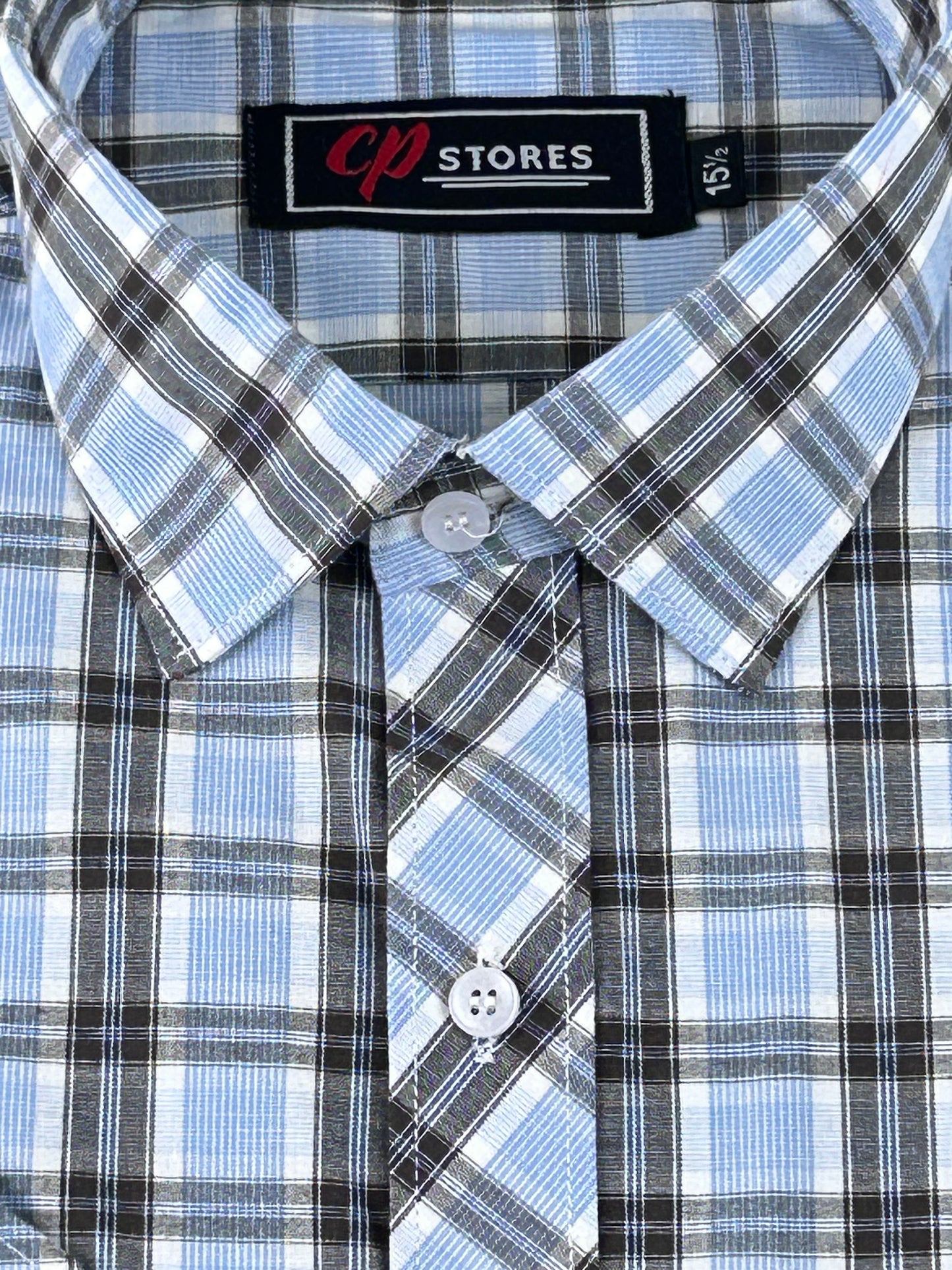 Sky Blue Checks Formal Dress Shirt For Men MFS271