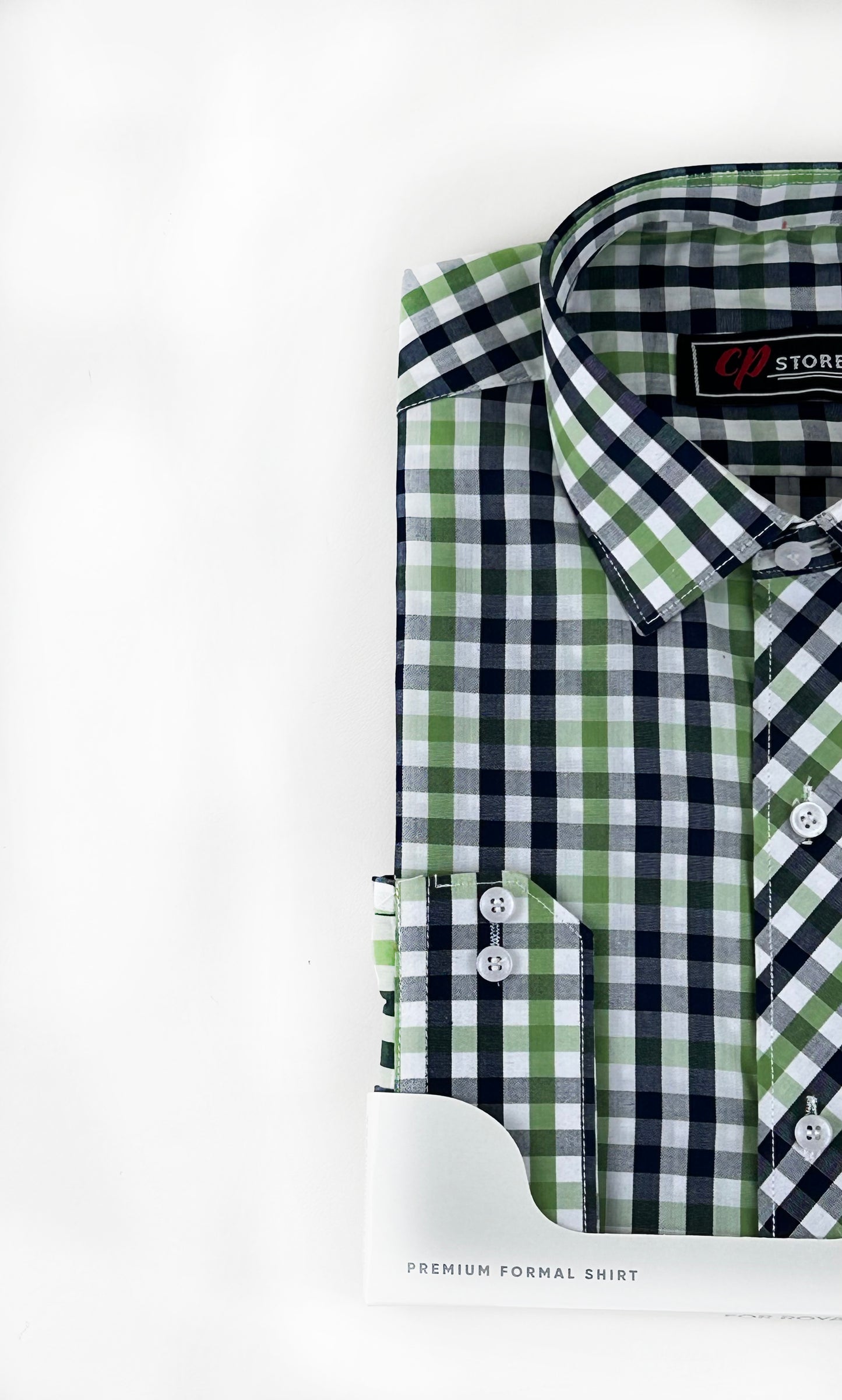 Green B Checks Formal Dress Shirt For Men MFS272