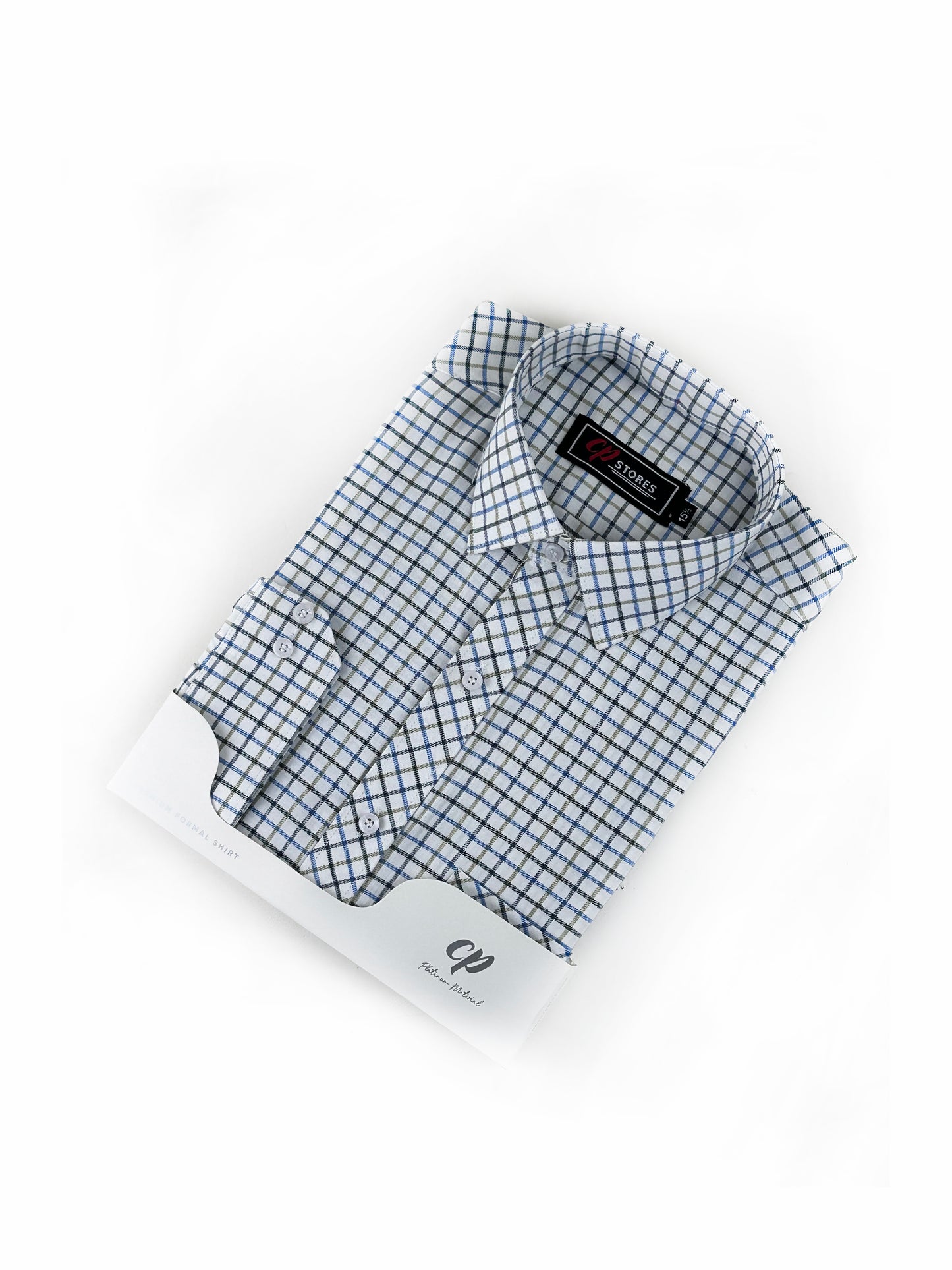 BB White Checks Formal Dress Shirt For Men MFS273