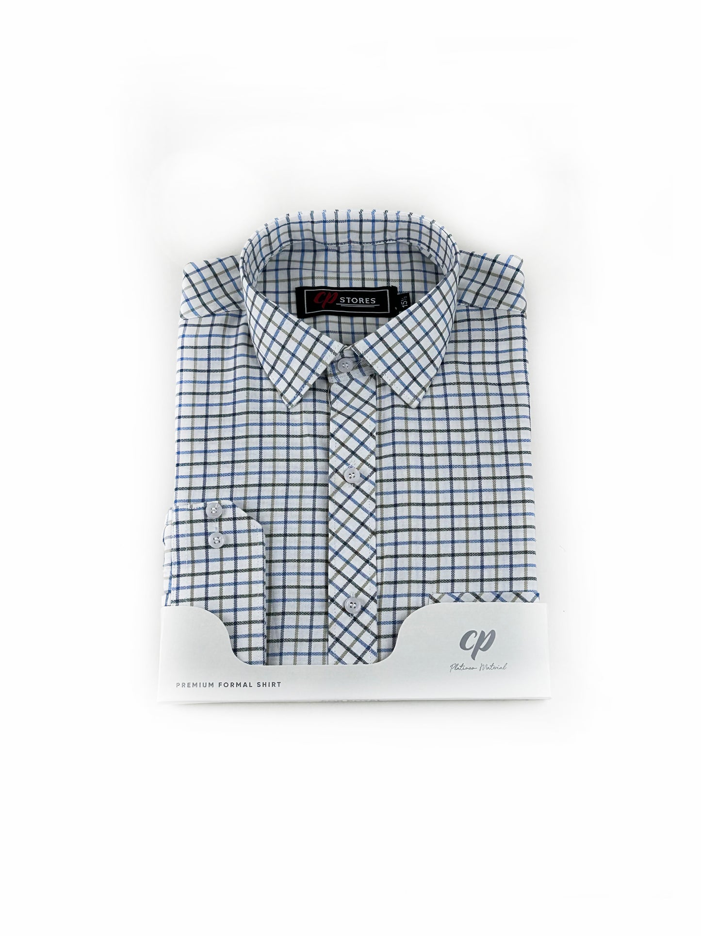 BB White Checks Formal Dress Shirt For Men MFS273