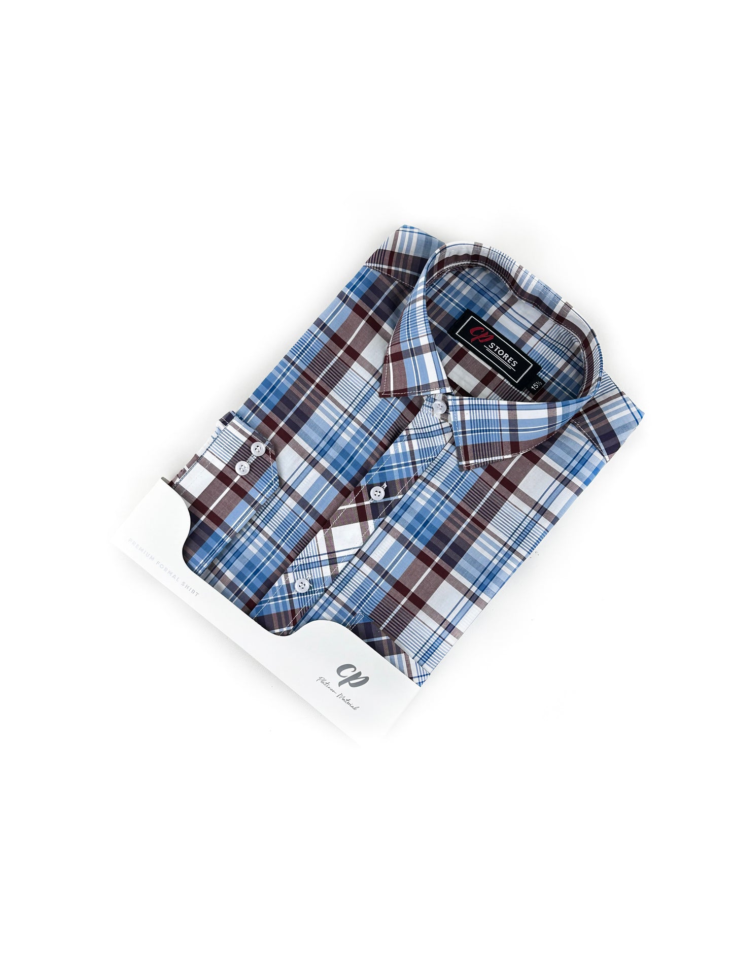 Blue Checks Formal Dress Shirt For Men MFS276