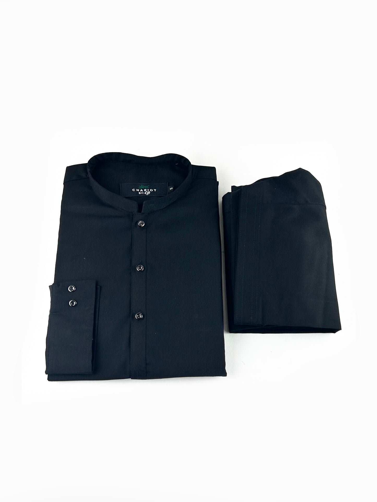 755 Black Stitched Suit Kameez Shalwar For Men MSK156