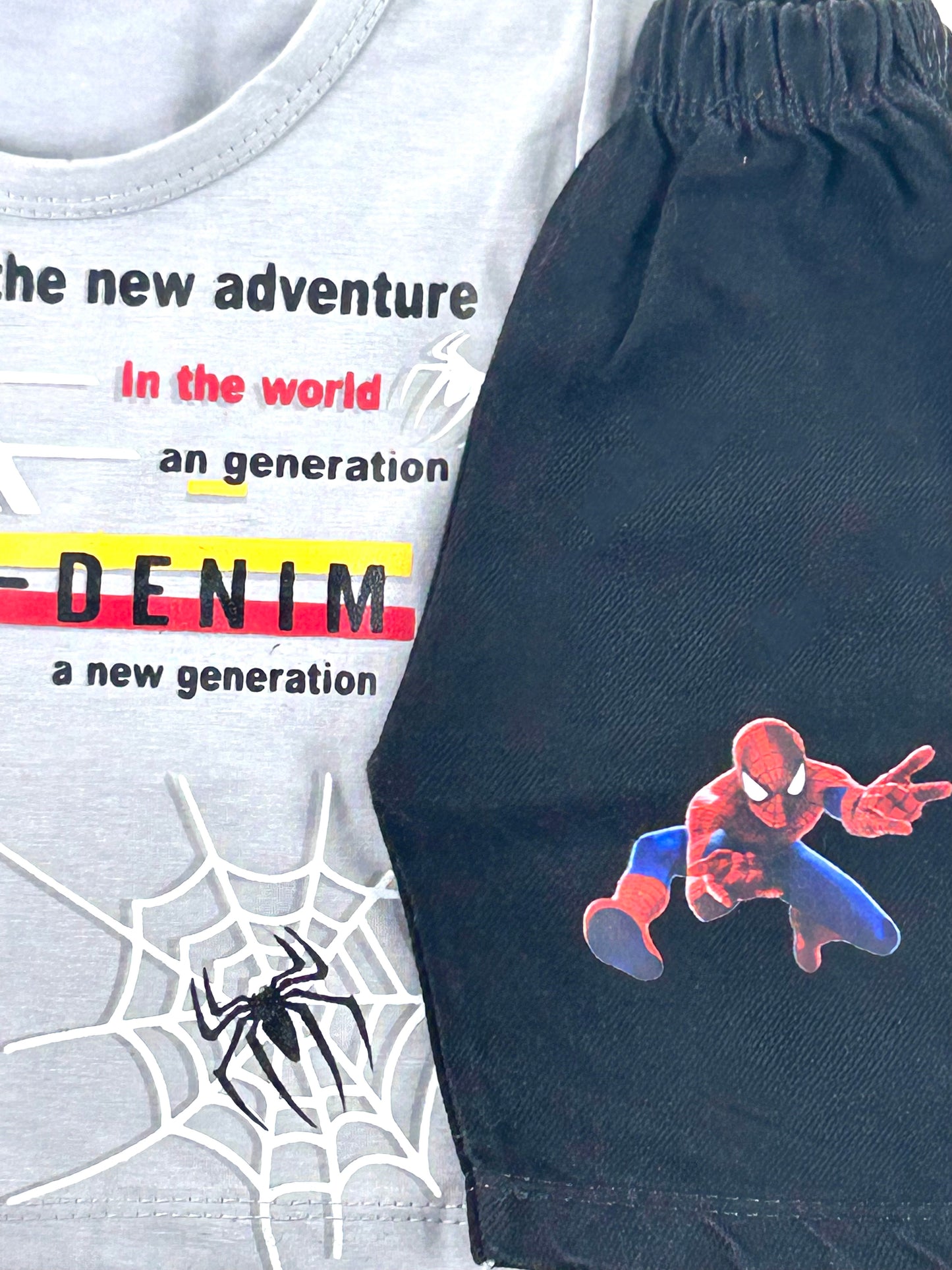 3Mth - 9Mth Spider Man Light Grey Baba Suit For Newborns RZ NBS502