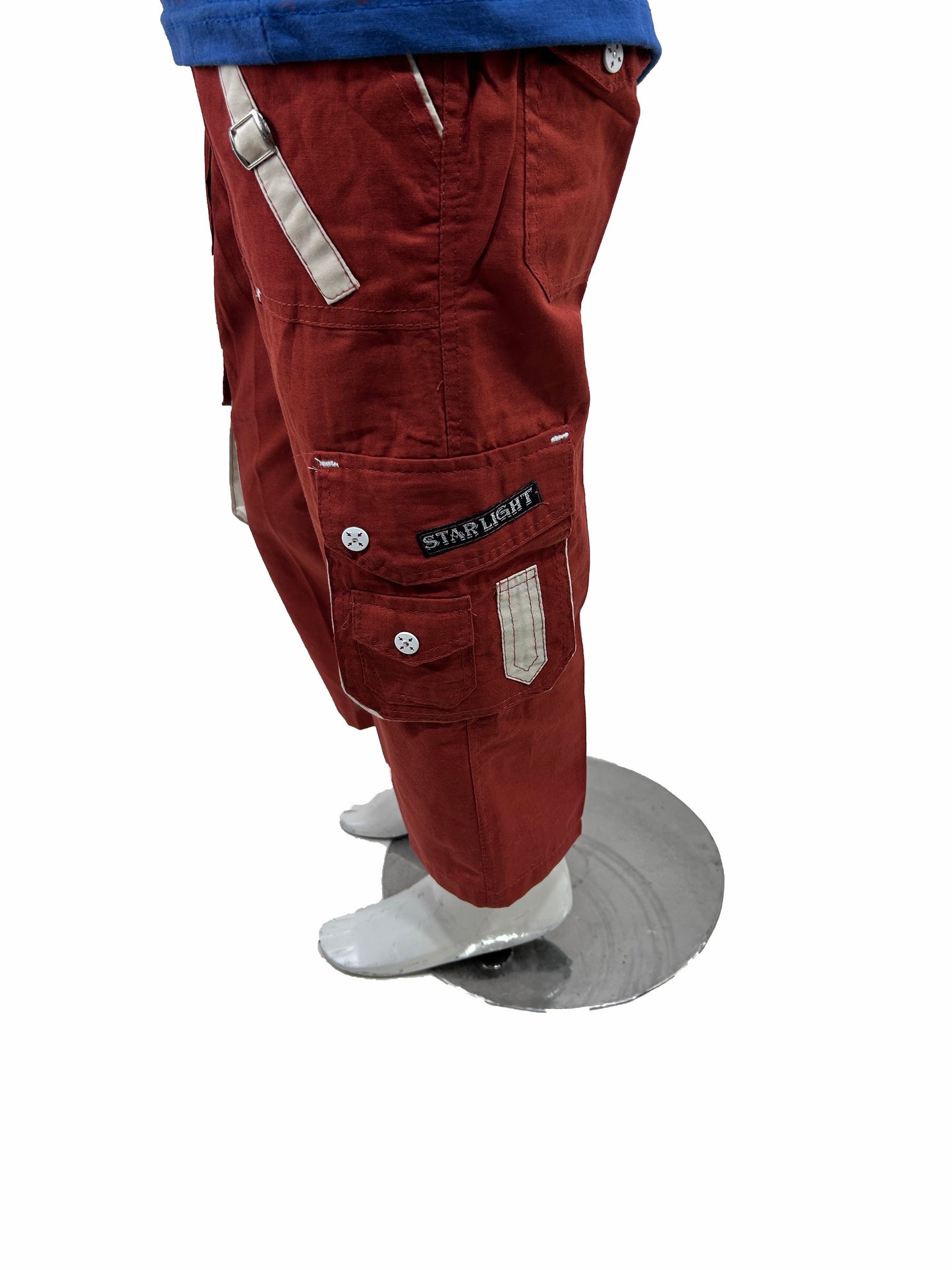 2Yrs - 5Yrs TB Cotton 3-QTR Short For Boys BQS01 Red