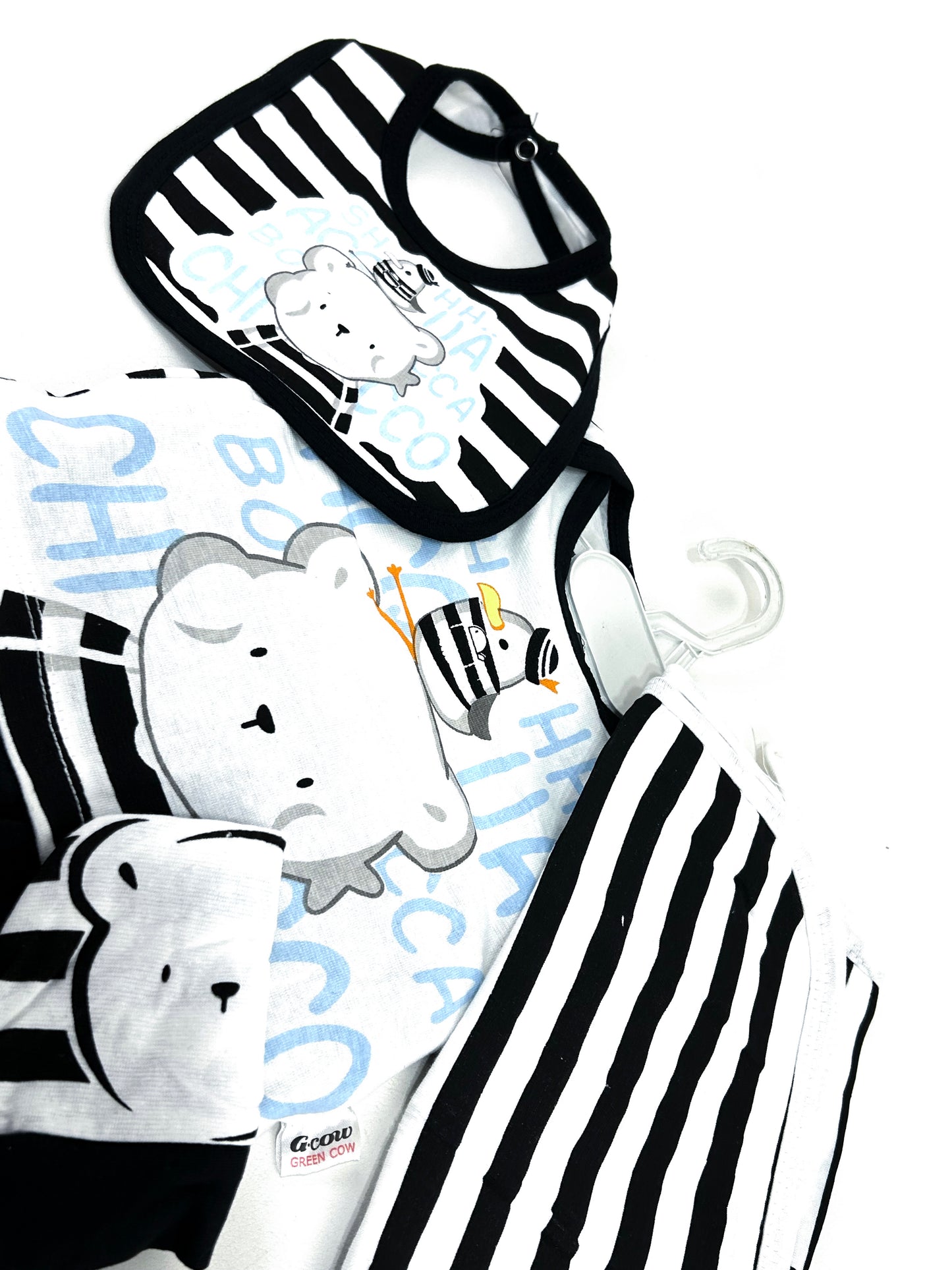 0Mth - 3Mth Little Bandit Bear Black 5Pcs Gift Set For Newborn UG NBGS209