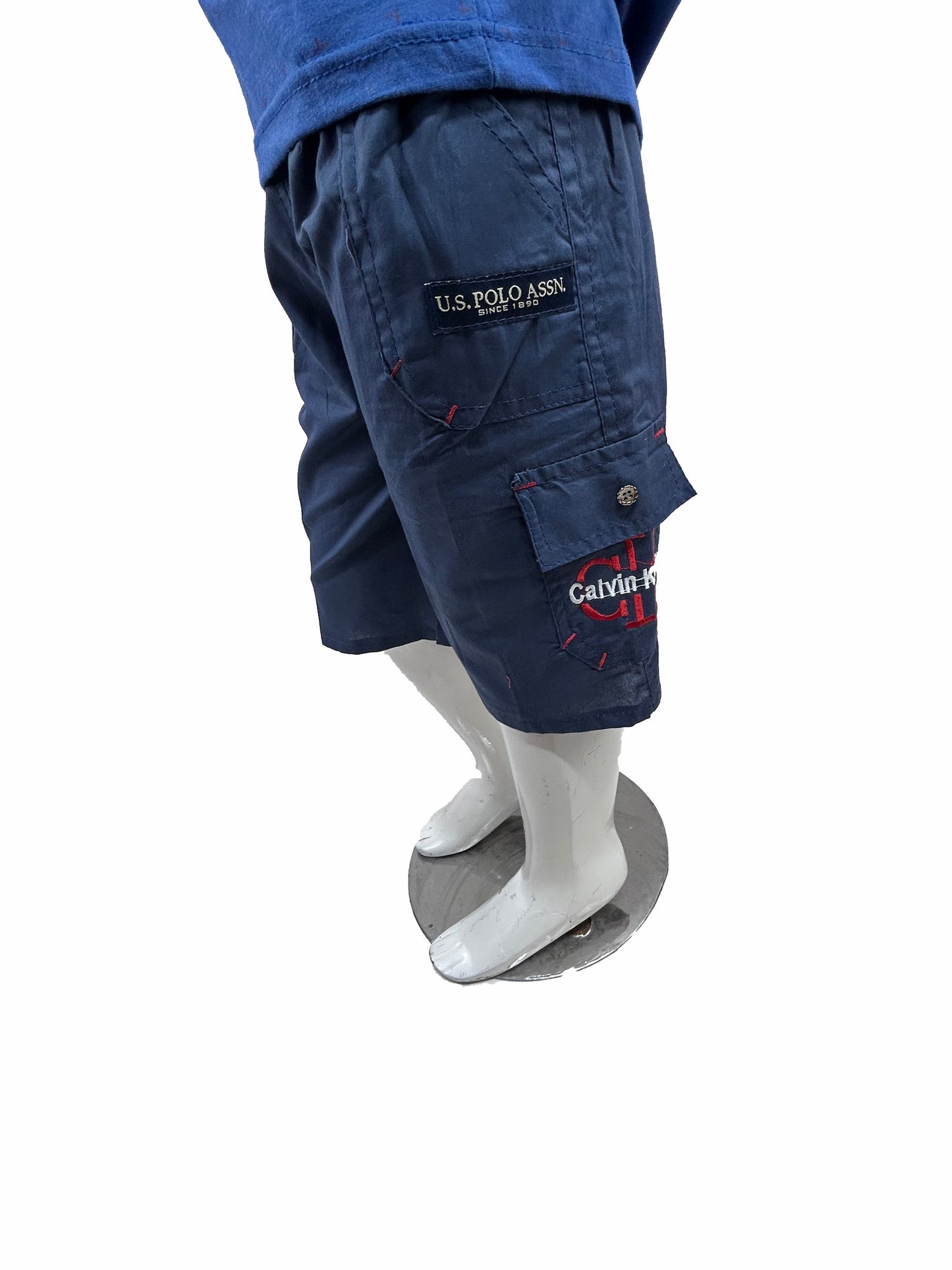 2Yrs - 5Yrs TB Boys 3-QTR Short For Boys BQS06 Navy blue
