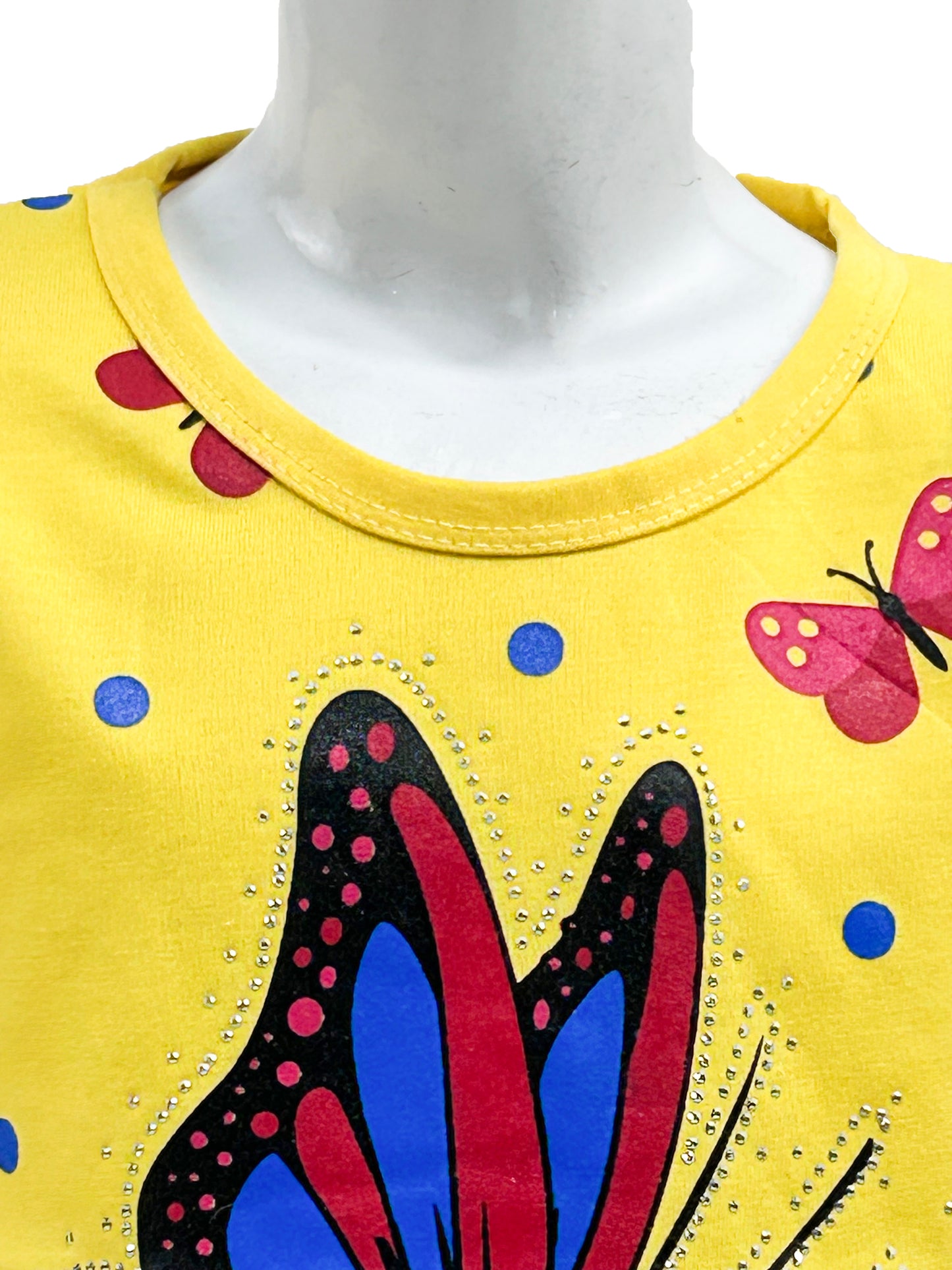 2.5Yrs - 7Yrs TB Butterfly Yellow T-Shirt For Girls GTS59