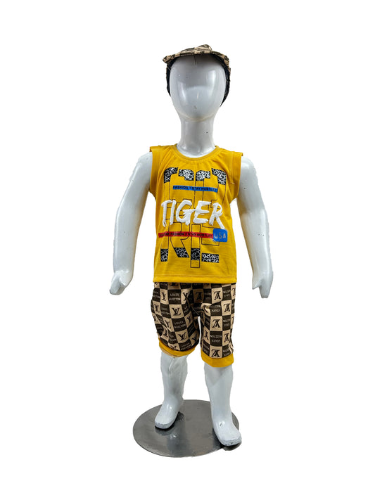 1Yr - 4Yrs RZ Kids Suit Tiger Yellow BS417 (With Cap)