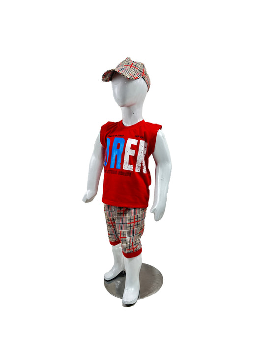 1Yr - 4Yrs RZ Kids Suit Oren Red BS416 (With Cap)