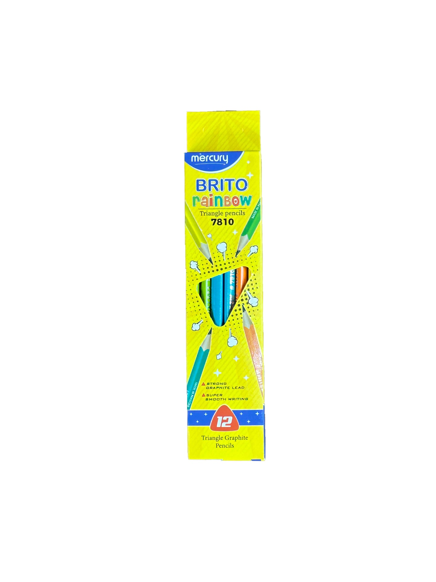 Brito Rainbow Pack of 12 Triangle Graphite Pencils PB111