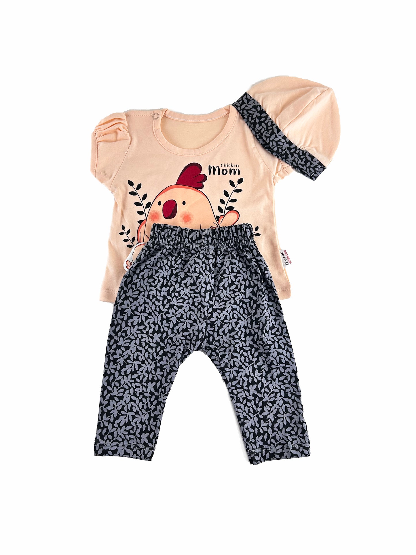 0Mth - 3Mth ZG Chicken Mom Baby Suit Peach For Newborn NBS420