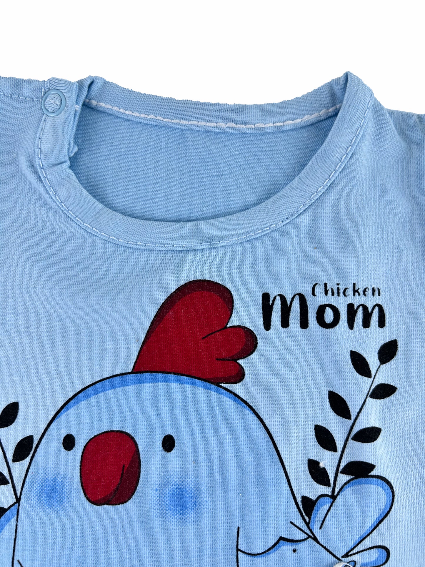 0Mth - 3Mth ZG Chicken Mom Baby Suit Blue For Newborn NBS422