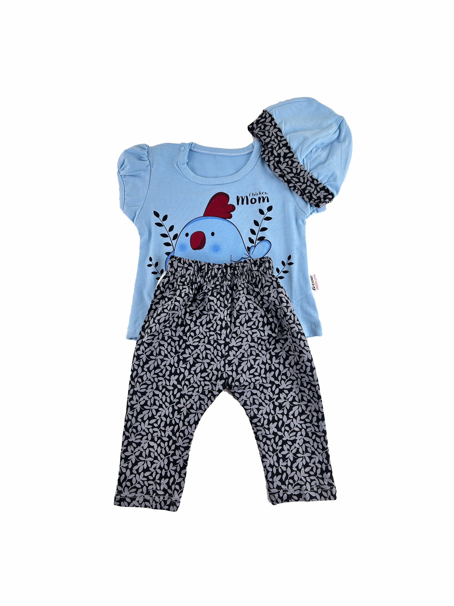 0Mth - 3Mth ZG Chicken Mom Baby Suit Blue For Newborn NBS422